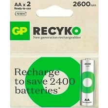 TeknoKapsül Recyko Aa 2600 Mah Şarjlı Pil GP270AAHCE-2EB4 (GPRHC272E001)