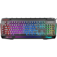 TeknoKapsül KB-R63 Stage Siyah USB 7 Renk Aydınlatmalı Q 4 Macro Fonksiyon 1*usb Hub Oyuncu Klavyesi