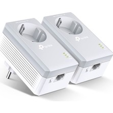 TeknoKapsül TL-PA4010PKIT 600 Mbps Priz Soketli Powerline Adaptör 2 Port Ethernet Bağlantısı ile