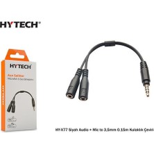 TeknoKapsül HY-X77 Siyah Audio + Mic To 3,5mm 0.15M Kulaklık Çevirici