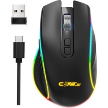 TeknoKapsül Nova Air V1 Kablosuz 10000 Dpi Pixart PMW3325 Sensör Makro Yazılımlı & 8 Tuşlu Rgb Kablosuz Gaming Mouse - Siyah (2.4 Ghz Kablosuz + Bt5.1 + Type-C ile Kullanım Desteği)