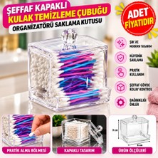 NW NessiWorld Şeffaf Kapaklı Kulak Temizleme Çubuğu Organizatörü Saklama Kutusu (Adet Fiyatıdır)