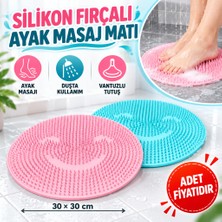 NW NessiWorld Silikon Fırçalı Banyo Masaj Matı ve  Ayaklar Için Topuk Masaj Paspası