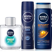 Esplendor Nıvea Erkek Cool Kick Fresh Sprey Deodorant 150ML, Kick Fresh Tıraş Sonrası Losyon, Sport Duş Jeli 500ML