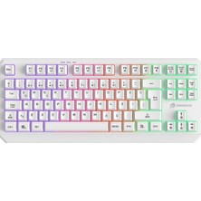 TeknoKapsül G75 Elya Rainbow Aydınlatmalı Beyaz Tkl Membrane Oyun Klavyesi