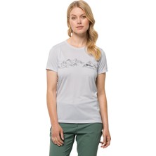 Esplendor Jack Wolfskin Kadın Crosstrail Graphic W Tişört Kısa Kollu, White Cloud, Xl Eu