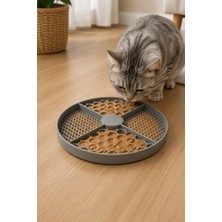 Esplendor Silikon Gri Kaymaz Yavaş Yeme Kedi Köpek Mama Ezmesi Yalama Ödül Mama Matı MT287GR