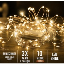 Esplendor Dekonivia Peri LED 10 Metre Gün Işığı Sarı Pilli Dekoratif Aydınlatma Süsleme Parti LED Işık Yılbaşı Süsleme Dekorasyon Işığı Şerit