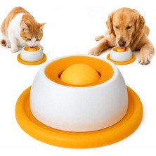 Esplendor Madpet Kedi Kreması Yalama Oyuncağı Turuncu, Döner Toplu Sıvı Ödül Mama Kabı, Kedi ve Köpek Için Yavaş Besleyici Slow Feeder, Kaymaz Tabanlı Interaktif Yalama Kasesi