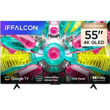 Esplendor Iffalcon 55U75A 55 Inç Smart Tv 4K QLED Renkli Quantum Crystal Hdr 10+ Gaming Google Tv, 144Hz Doğal Yenileme Hızı, Dolby Vision Atmos, Dts Virtual X, Memc, Game Master (2026 Modeli) [enerji Sınıfı F]