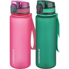 Esplendor Uzspace 2'li Tritan Matara Seti 500 ml 14 Farklı Renk Seçeneği Fiftyfifty Pembe-Koyuyeşil
