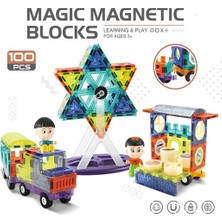 TeknoKapsül Magic Magnetic Blocks 100 Parça Manyetik Oyuncak Bloklar Seti