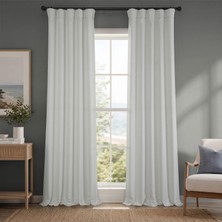 Esplendor Hpd Half Price Drapes Suni Keten Oda Karartma Perdeleri - 226 cm Uzunluğunda Lüks Keten Perdeler Yatak Odası ve Oturma Odası Için (1 Panel), 132 G x 226 L, Istiridye