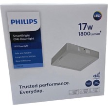 Esplendor Philips Kare Tavan LED Lamba 17W 4000K Beyaz (Beyaz ile Sarı Arası IŞIK)2200 Lümen 22CM Plastik Gövde