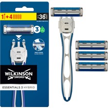 Esplendor Wilkinson Essentials 3 Hybrid Erkek Tıraş Bıçağıi Sapı 4 Yedek Kartuş