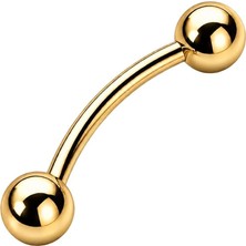 Esplendor 316L Cerrahi Çelik Kaş Piercing Rook Anti Tragus Conch Forward Helix Smiley Septum Surface Snug Daith Frowny Bridge Angel Bites Vertical Labret Nipple Transverse Lobe Gold Renk 10 mm