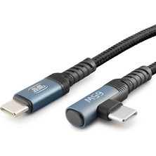 Esplendor Moddestore 65W Pd Type-C Örgülü Şarj Kablosu Metal Başlıklı Type-C To Type-C 1 Metre 65W Gaming L Giriş Hızlı Şarj ve Data Kablosu