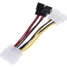 Esplendor 4 Pin Molex Erkek To 2x 5V ve 2x 12V 3 Pin Erkek Cpu Pc Kasa Fan Splitter Çoklayıcı Kablosu