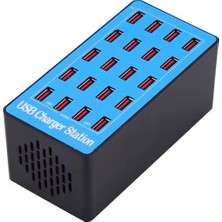 Esplendor Ultratekno 20 Port USB Şarj Istasyonu, 100W, 5V/20A Çıkış, Masaüstü Çoklu Şarj Ünitesi, Aşırı Akım Korumalı
