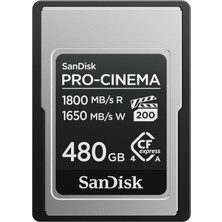 Esplendor Sandisk 480GB Pro-Cinema Cfexpress Tip A Kartı - 1800MB/S'YE Kadar Okuma Hızları ve 1650MB/S'YE Kadar Yazma Hızı, A Tipi Bellek Kartı, 4k/6k/8k Video Yakalama - SDCFEA-480G-GN4NN