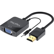 Esplendor Veggieg HDMI To VGA Çevirici Adaptör 3.5mm Ses Çıkışlı Full Hd 1080P 60Hz