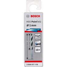 Esplendor Bosch Professional 10 Adet Hss Spiral Matkap Ucu Pointteq (Metal Için, 1 x 12 x 34 Mm, Matkap Aksesuarı)