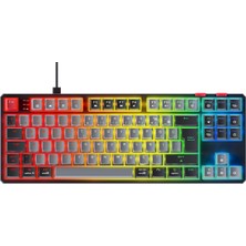 Esplendor Rampage Yoru Tkl Type-C Outemu Rgb Red Swich Mekanik Oyuncu Klavyesi- Gri/siyah
