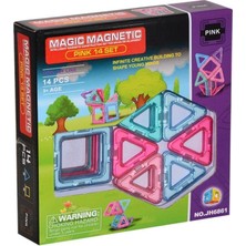 Esplendor Kızılkaya Magic Magnetic Manyetik 14 Parça Kare Üçgen Pink Set KZL-JH6861