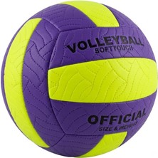 Esplendor Hsport Softtouch Voleybol Topu No:5 (Pompa Hediyeli) (Mor-Sarı)