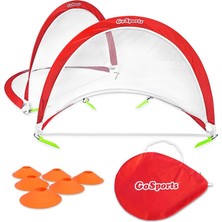 Esplendor Gosports Taşınabilir Pop-Up Futbol Kalesi, Arka Bahçe Için, Çocuklar ve Yetişkinler Için, Çeviklik Antrenman Konileri ve Taşıma Çantası ile Iki Ağlı Set