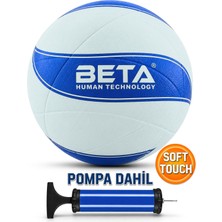 Esplendor Voleybol Topu Pompalı Dahil Set Kauçuk Beta Dikişsiz Yekpare Üretim Beyaz-Mavi