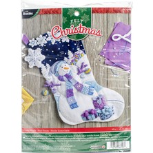 Esplendor Bucilla 86703 Felt Aplike Frosty Night Külotlu Çorap Seti, Belirtilmez, Çok Renkli, 29,84 x 22,86 x 3,81 cm