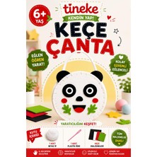 Esplendor Tineke Kendin Yap Panda Keçe Çanta Yapım Seti | Çocuk El Sanatları Hobi Kiti | Beyaz Ip ve Plastik Iğne 6+ Yaş 1 Adet