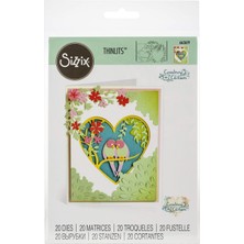 Esplendor Sizzix Chilson Thinlits Zımba Şablonları 20 Adet 663619 Aşk Kuşları Gölge Tema Kutusu Courtney, Çok Renkli, Standart Boyut