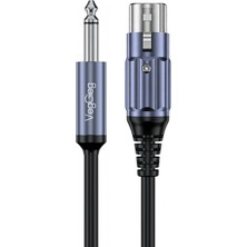 Esplendor Veggieg 6.35MM To Xlr Dişi Mikrofon Kablosu Hi-Fi Ses Kalitesi Ofc Bakır Enstrüman Ses Kablosu 5 Metre