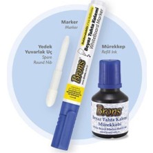 Esplendor Brons Board Marker Set Mavi (Kalem + Mürekkep + Yedek Uç) [BR-9551]