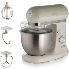 Esplendor Ariete Vintage Mutfak Şefi Bej 1588/03 - Stand Mikser, Hamur Yoğurma Makinesi, 1200 Watt, 2400 Watt Kilitli Motor, 5,5 Litre Paslanmaz Çelik Hazne, Pulse, 3 Farklı Hazne Içi Aparat