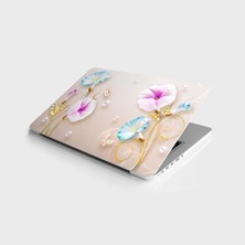 Esplendor Laptop Sticker Bilgisayar Notebook Pc Kaplama Etiketi 3D Kelebek Çiçek