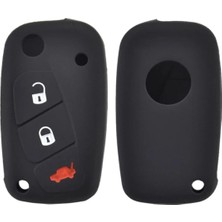 Esplendor Autohan Keys Fiat Fiorino, Ducato, Doblo, Linea, Punto, Stilo Için Siyah Silikon Anahtar Koruma Kılıfı