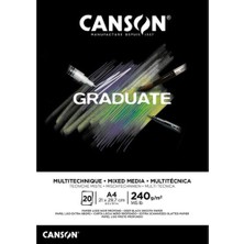 TeknoKapsül Canson Graduate Siyah Defter 20 Sayfa A4 240G 31250P017