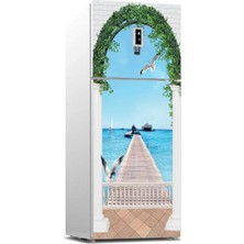 Esplendor Buzdolabı Sticker Kaplama Dolap Kaplama Etiketi Deniz Kuş
