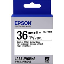 Esplendor Epson Labelworks Lk RUBAN-7WBN – Etiket – Siyah Üzerine Beyaz, C53S657006