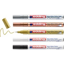 Esplendor Edding 780 Hobi Sanat Kalemi 5'li Temel Set Metalik Karışık