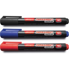 Esplendor Rayno Permanent Marker Kalem 12 Adet – Kesik Uç (Chisel Tip) – Alkol Bazlı Kalıcı Keçeli Kalem – Cam, Plastik, Metal, Ahşap Için – Siyah/kırmızı/mavi (Kırmızı)
