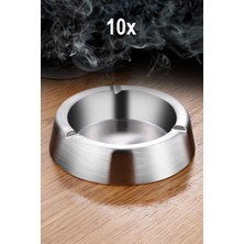 Esplendor 10 Adet Çelik 12,5 cm Kafe Restaurant Lokanta Yuvarlak Kül Tablası Küllük MT170B