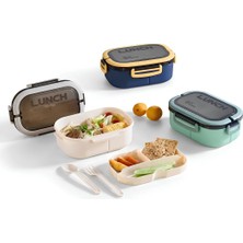 Esplendor Jouis Beslenme Kutusu 1200 ml 2 Katlı 6 Bölmeli Bpa'sız Pp Plastik Sefer Tası ve Beslenme Çantası - Lunch Box, Çatal Kaşık ve Bıçak Dahil Okul Beslenme (Yeşil)