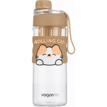 Esplendor 600 ml Rahat Içim (Pipetsiz) Çevir Aç Kapak Taşıma Kulplu Çocuk Su Matarası -VGN2020NEW600ML