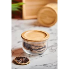 Esplendor Atbyhome Duo 300 ml Bambu Kapaklı Cam Kahvaltılık Saklama Kabı 1 Adet