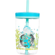 Esplendor Contigo Yüzen Köpek Balığı Pipetli Tritan Bardak 470 Ml, Mavi