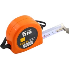 Esplendor Şerit Metal Bükülebilir Metre 5 M x 25 mm Turuncu Renk Düğmeli Ölçüm Ölçme Plastik Kasalı